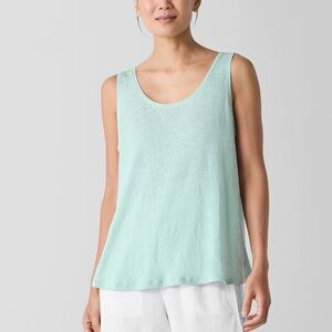 Eileen Fisher Scoop Neck Tank in Absinthe Green